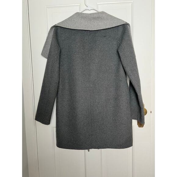 Diane Von Furstenberg Womens XS Shannon Jacket Wool Blend Gray Colorblock Felted - Picture 3 of 16